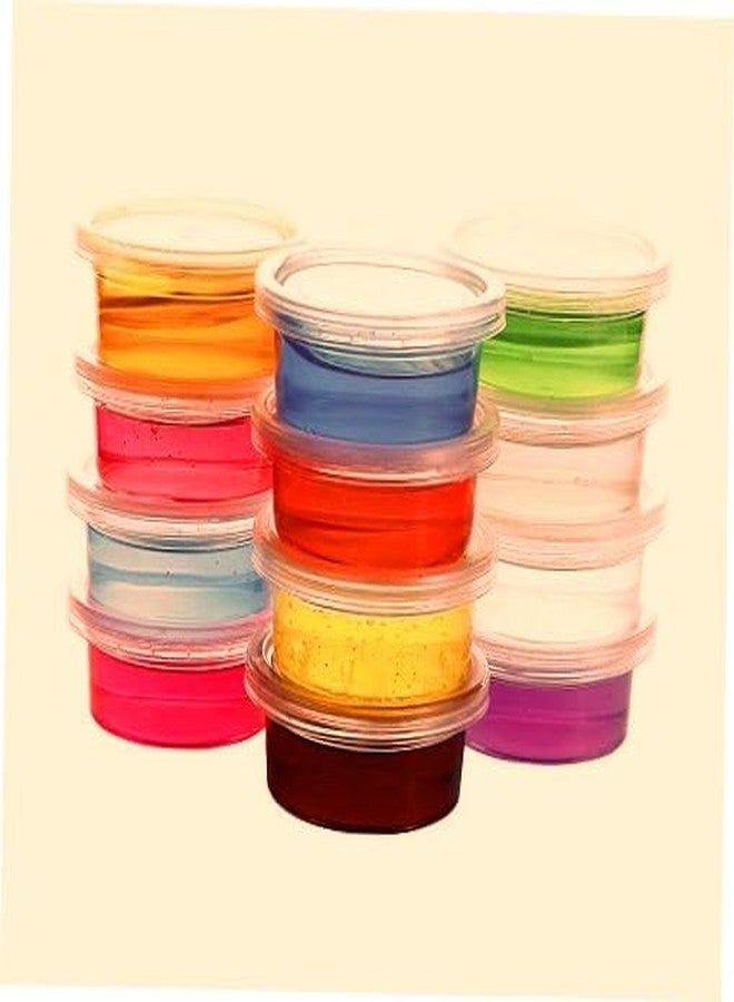 Freedy Set of 12 Flexible Crystal Slime Magic Mud Soft Transparent Jelly Clay Putty Toys for Kids Boys Girls with Clay Modelling Tools Non Toxic - Multi Color F